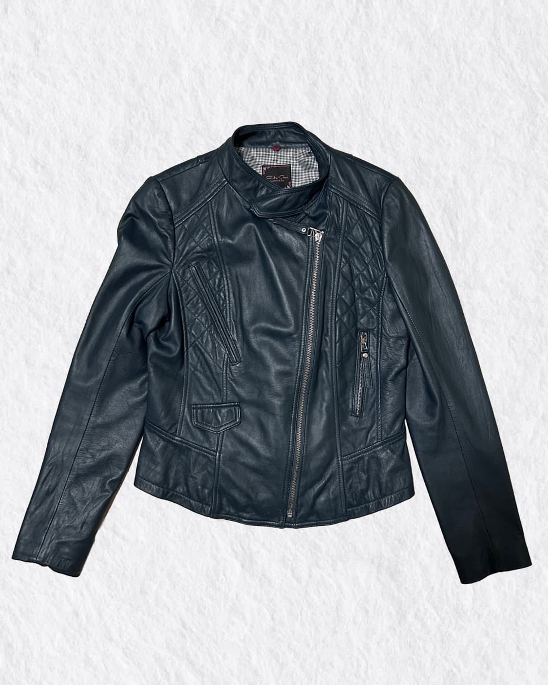 City Gee 청록색 양가죽 자켓 상품이미지1