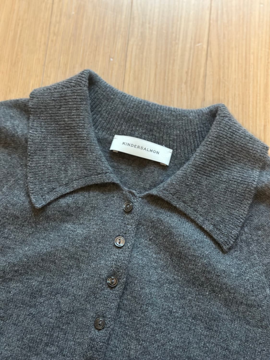 킨더살몬 캐시미어 가디건 멜란지 그레이 상품이미지8