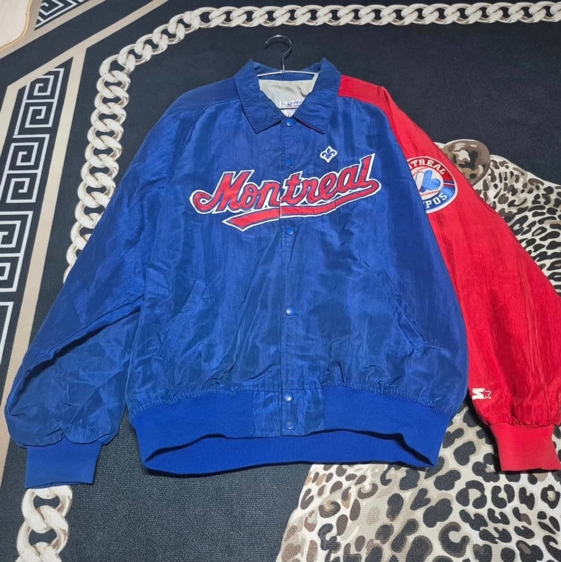 90's 스타터 몬트리올 엑스포스 빈티지 새틴 바시티 자켓 XL 상품이미지1