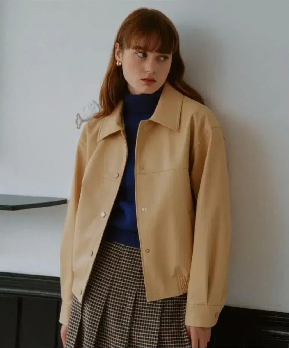 rolarola 로라로라 베이지 레더 자켓 상품이미지1