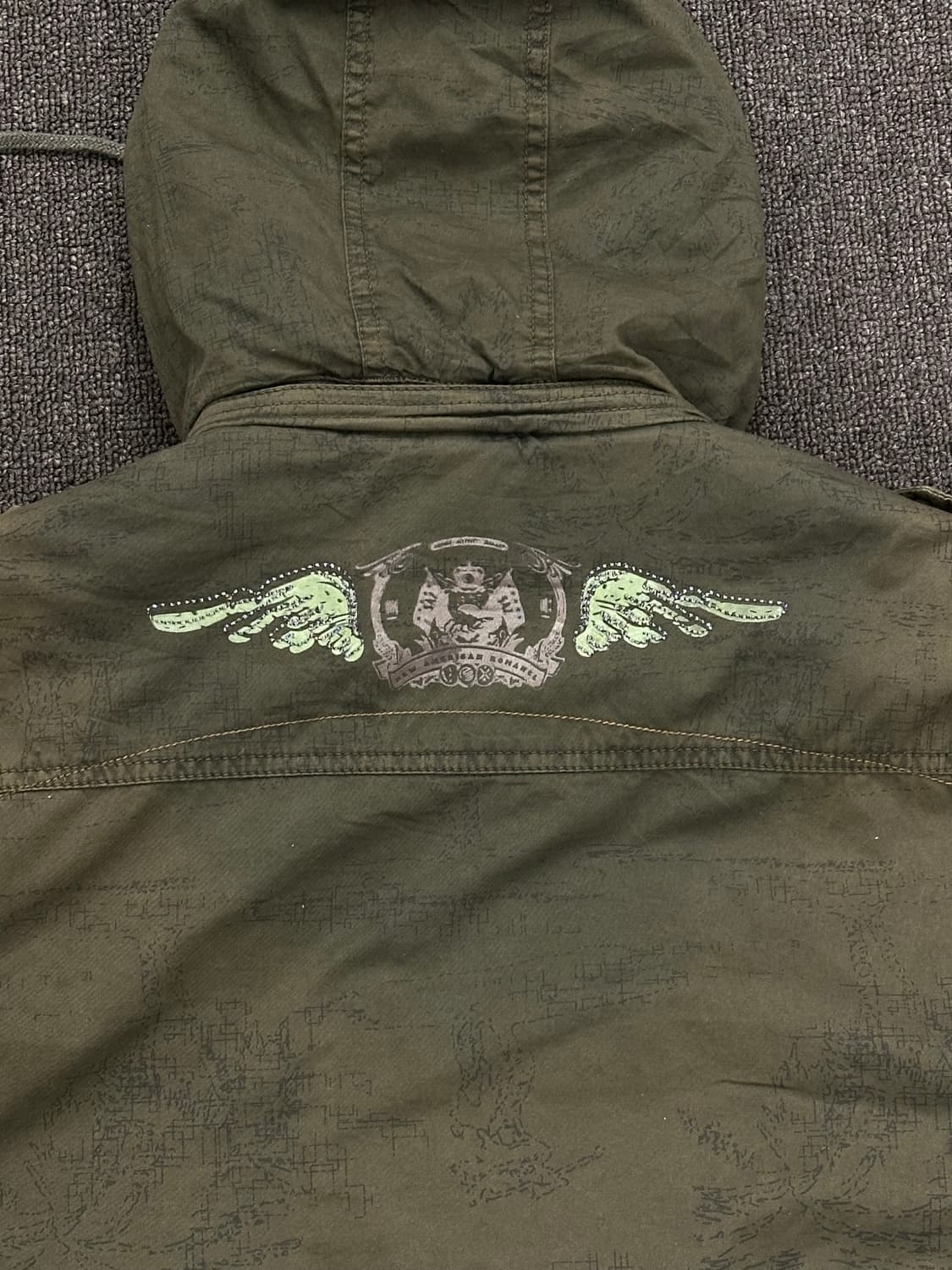 2XL)P-STONE 빈티지 밀리터리 후드 야상 자켓 상품이미지10