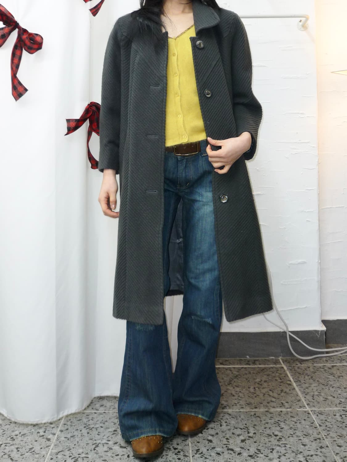 smoked charcoal wool coat 상품이미지3