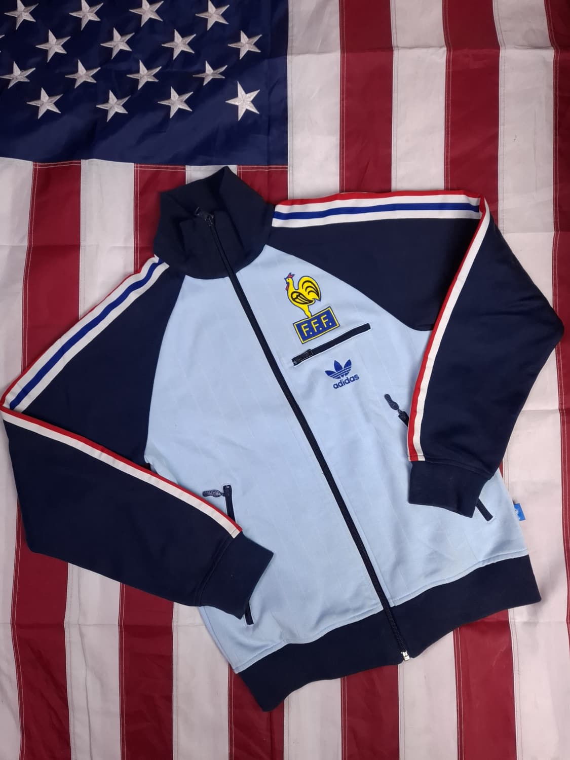 오리지날 일본판 아디다스 프랑스 FFF 1982 트랙탑져지 상품이미지1