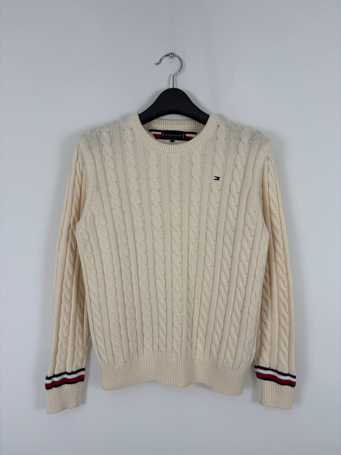a58) 타미힐피거 아이보리 케이블 니트 상품이미지1
