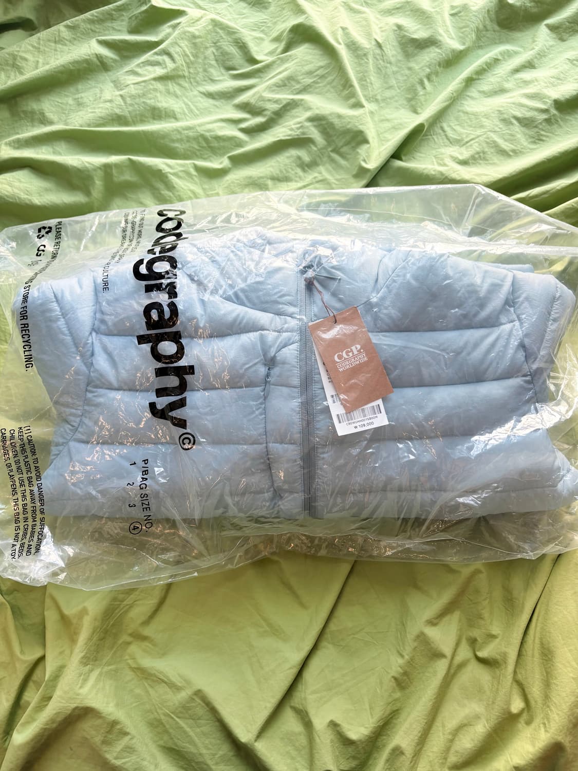 코드그라피 경량패딩 스카이블루 (새상품) 상품이미지5