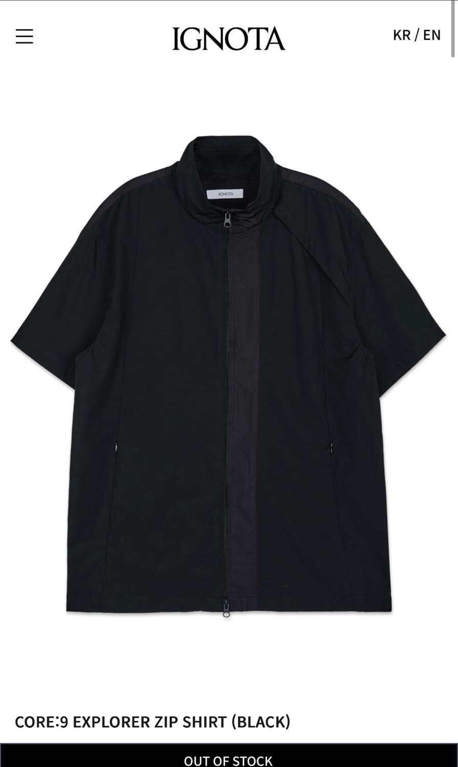[M] CORE:9 EXPLORER ZIP SHIRT (BLACK) 상품이미지1