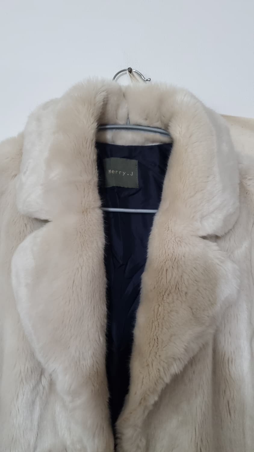 Merry.J 아이보리 롱 퍼 코트 F 상품이미지3