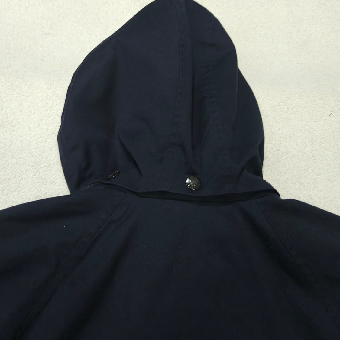 90s 버버리 후드 트렌치 코트 네이비 상품이미지4