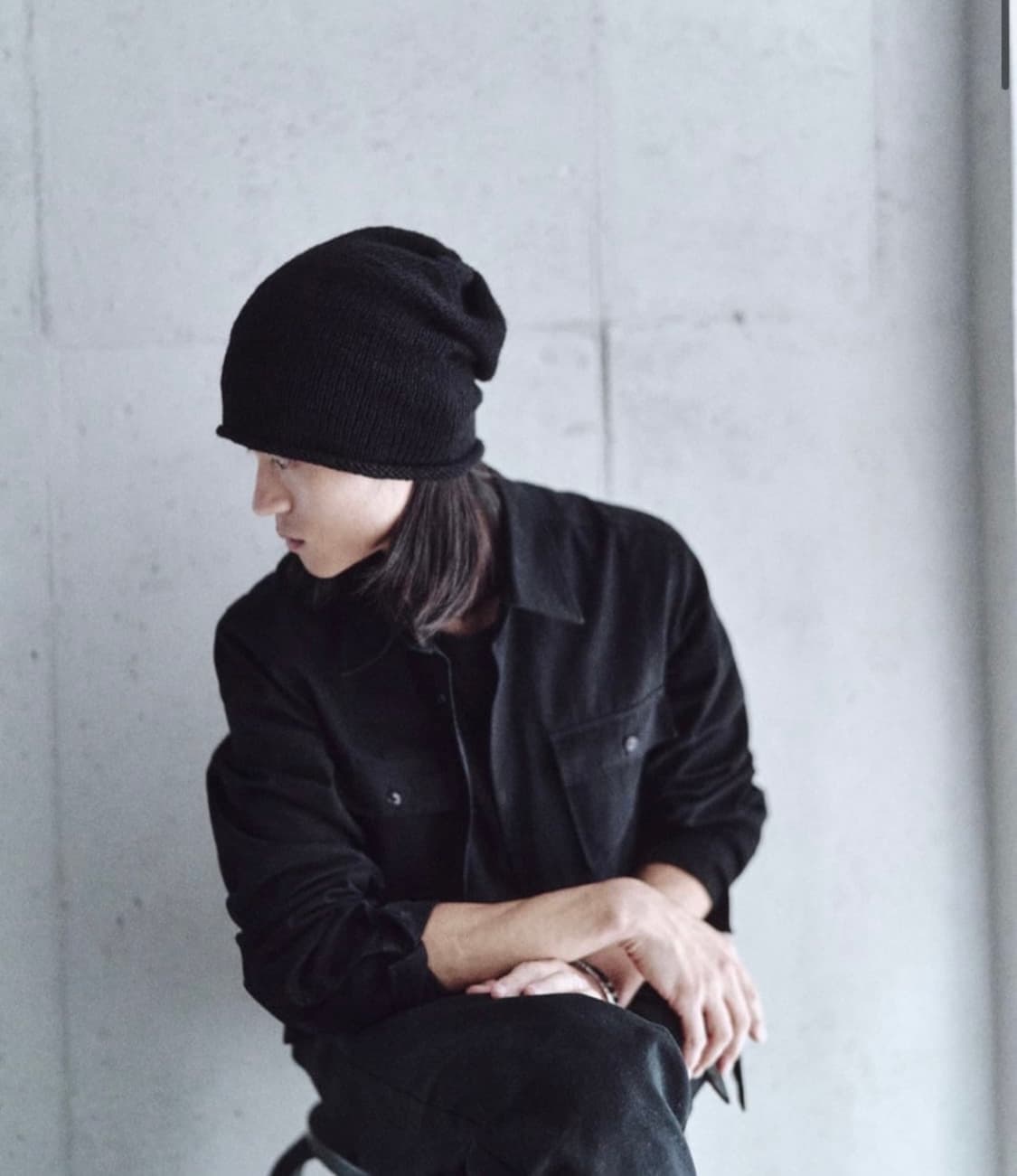 Mono Prive Textured  Long Beanie Black 상품이미지1