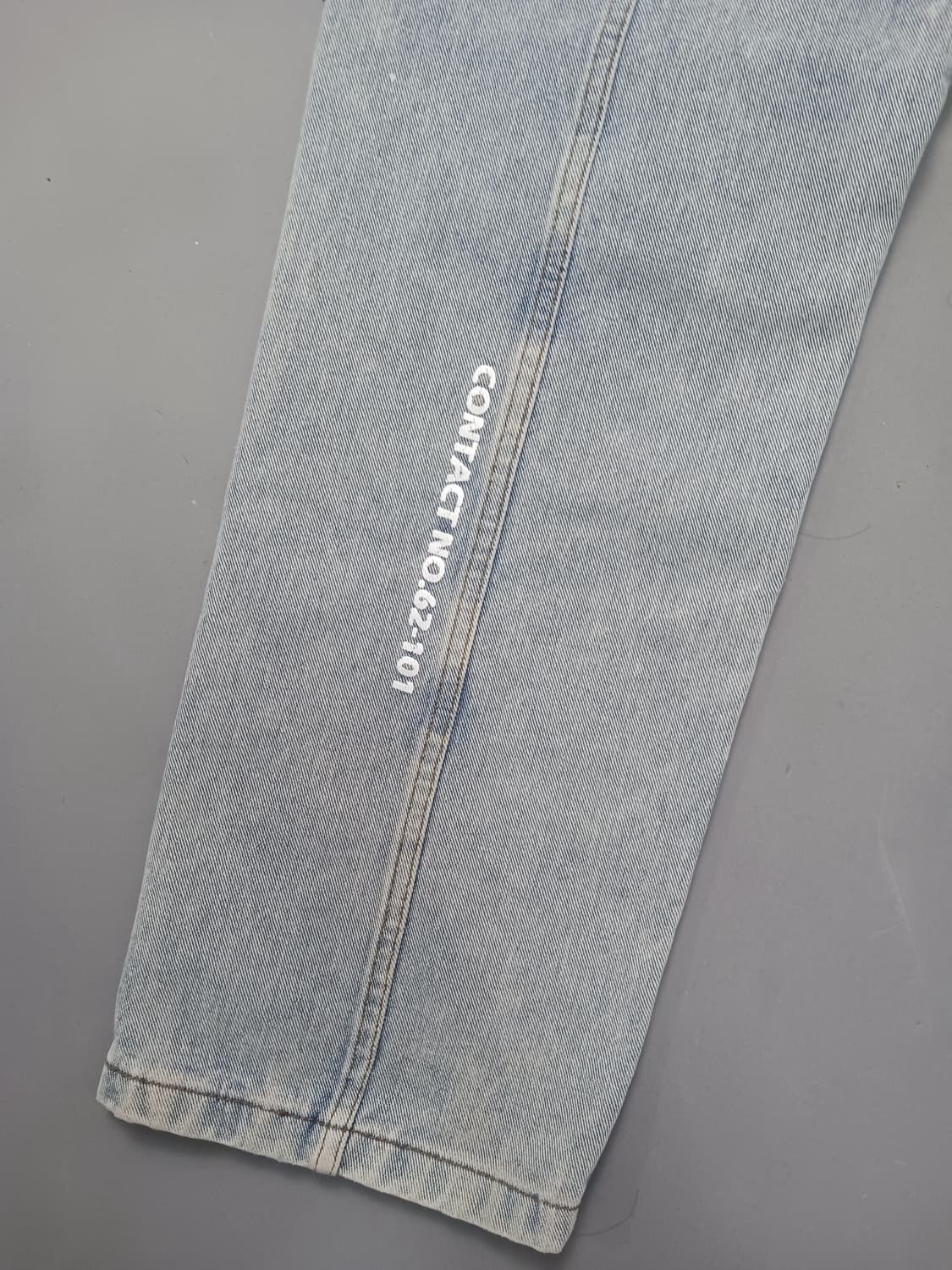 [34] 스모킹라이프 연청 스톤워싱 와이드 스트레이트진 청바지 상품이미지9