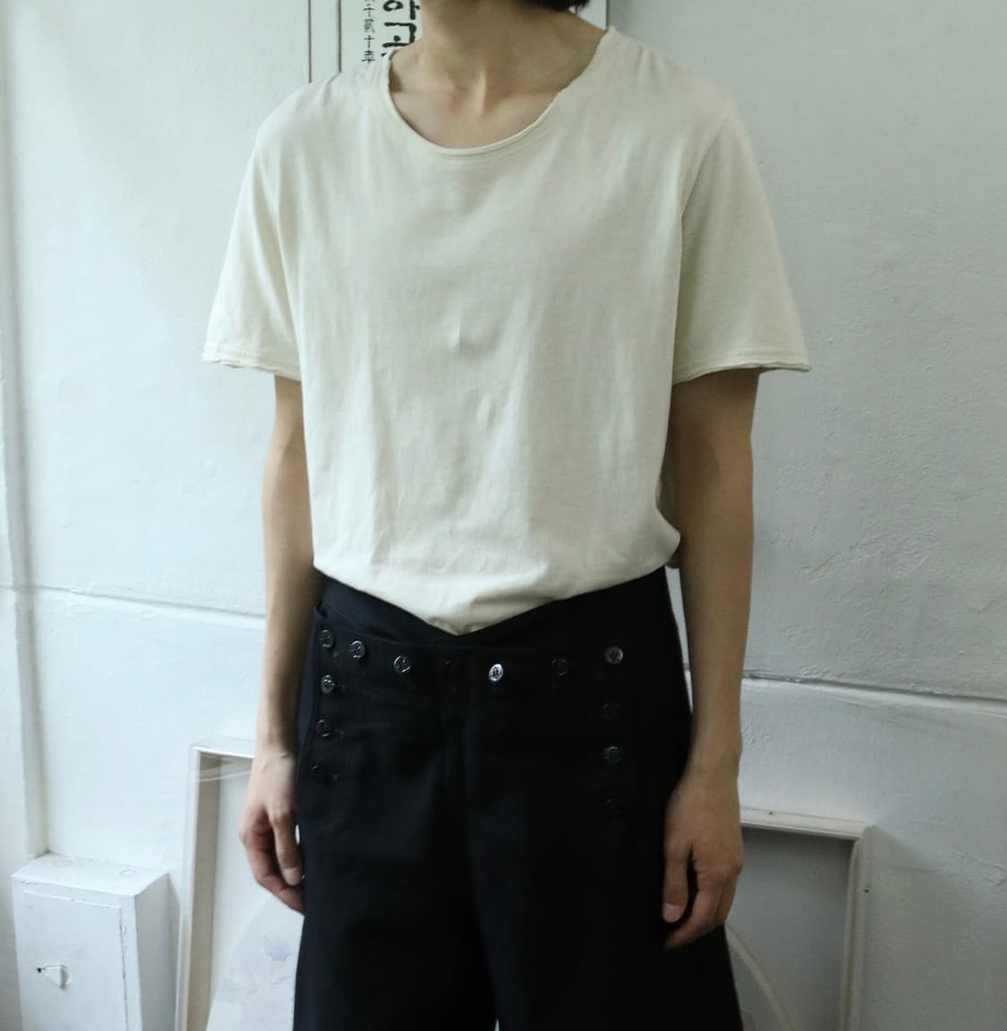 넘버나인 아이보리 반팔 티셔츠 상품이미지2