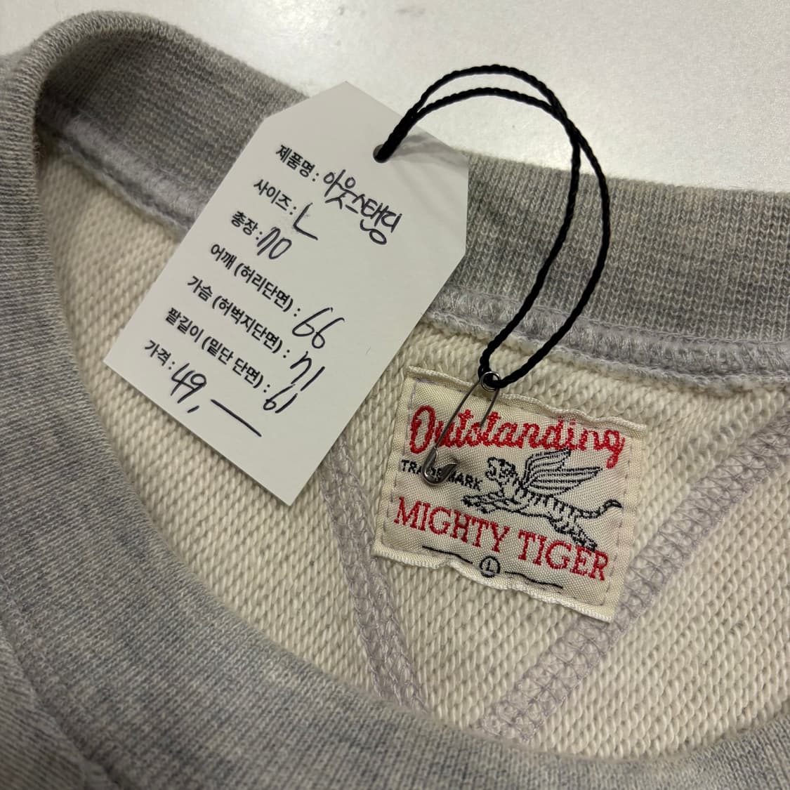 [L] 아웃스탠딩 타이거 스웻 맨투맨 티셔츠 D274 상품이미지5