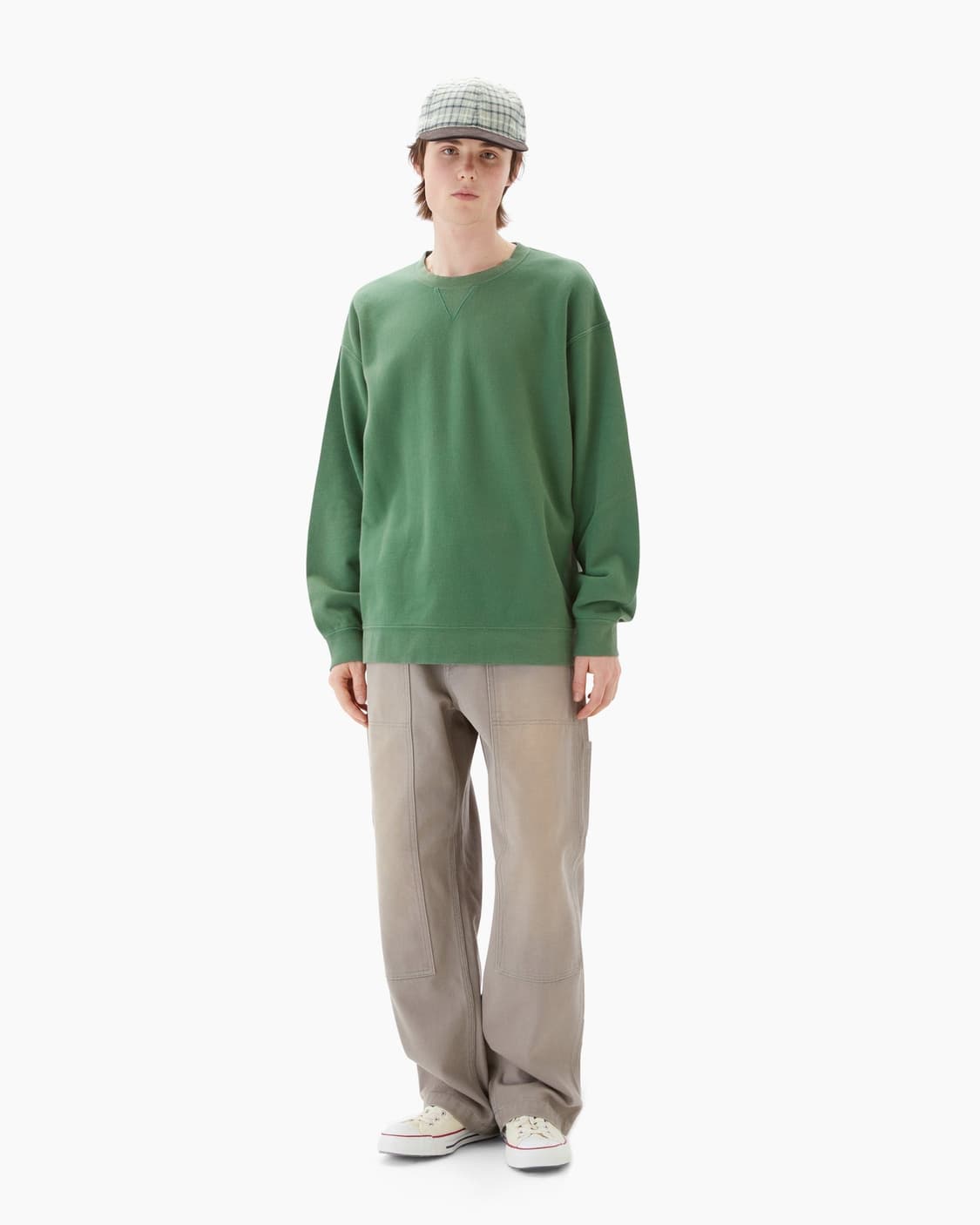 카키스 Khakis  Dyed Stock Crewneck Forest L 상품이미지5