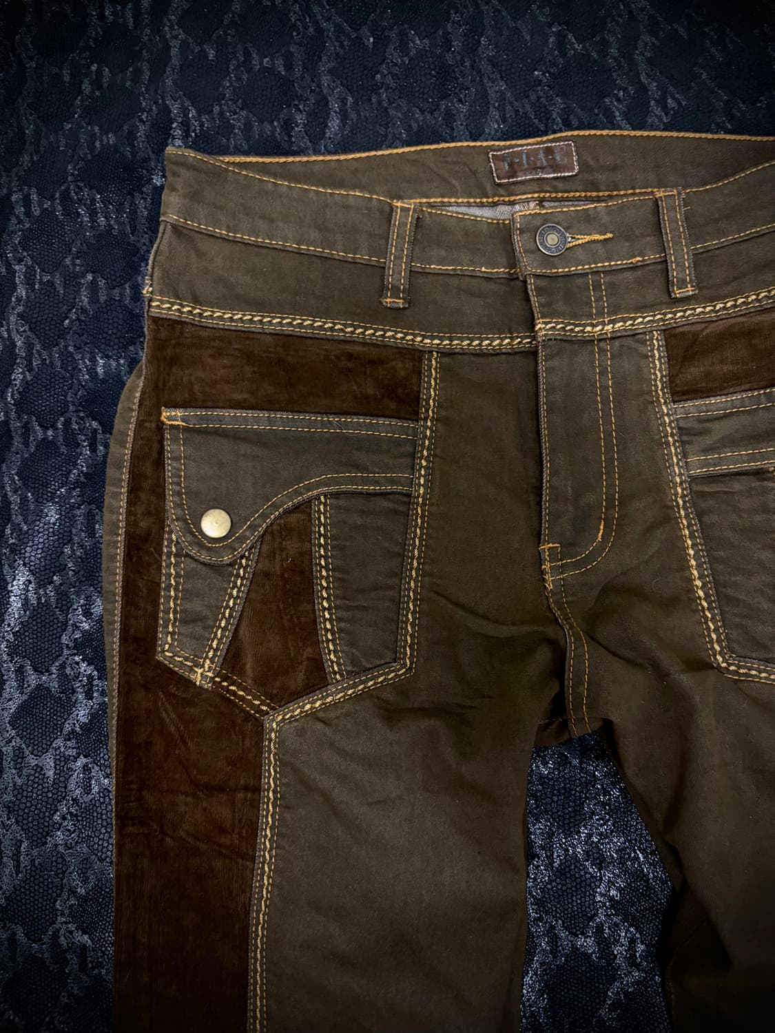 “Vintage” Western Mood Side Corduroy Det 상품이미지3