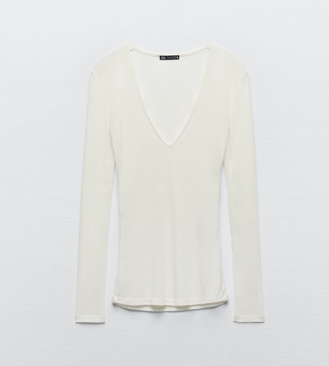 ZARA 브이넥 티셔츠, 시스루 티셔츠, 자라 레이어드 티셔츠 상품이미지6