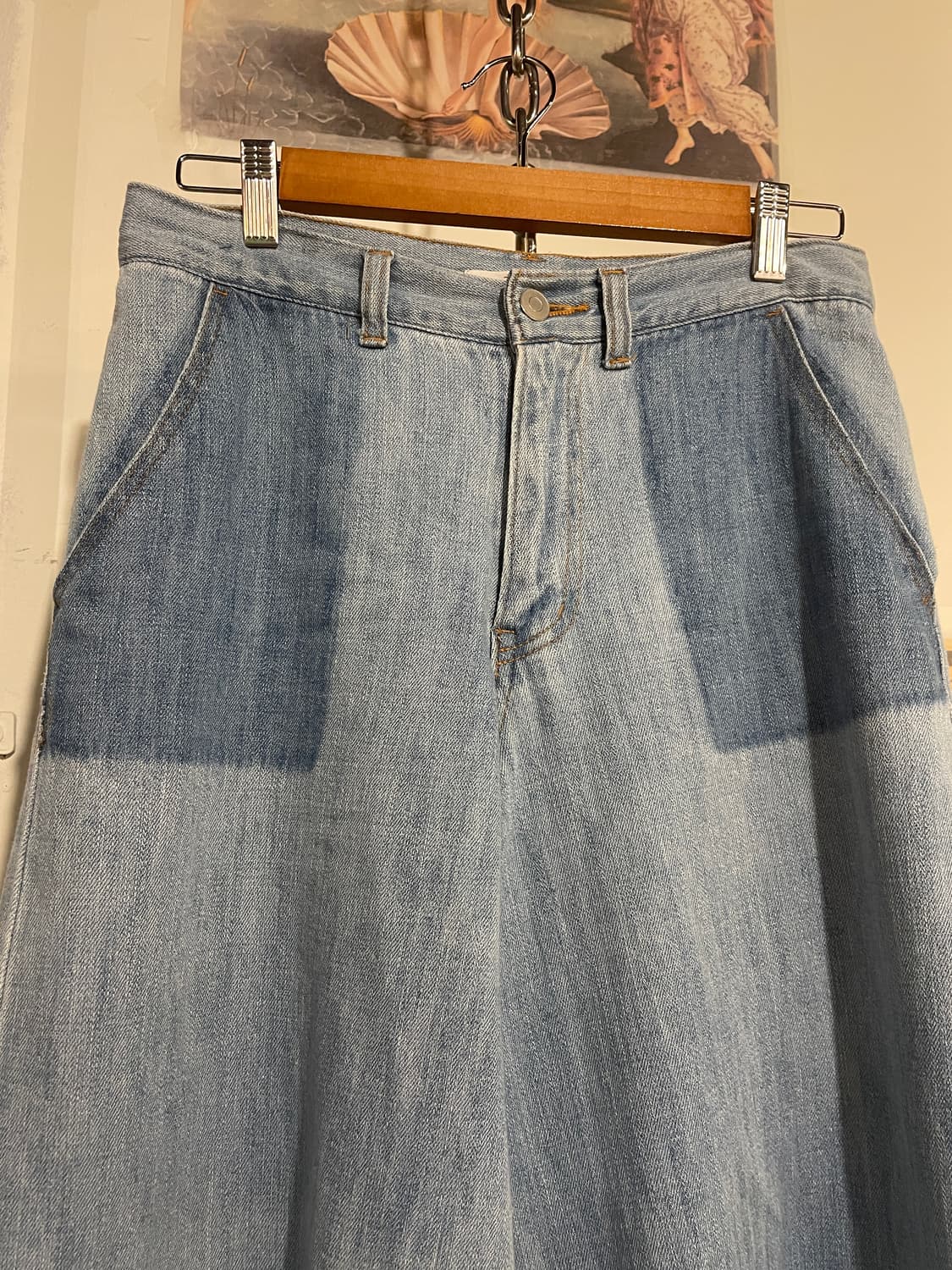 오버핏 스트레이트 연청 데님팬츠 상품이미지3