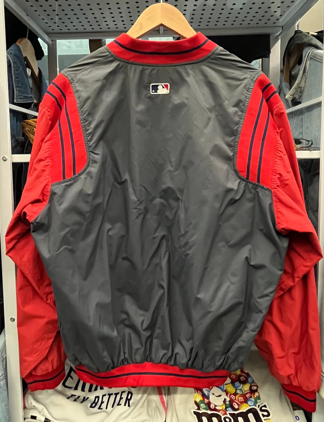 90s 마제스틱 클리블랜드 인디언스 바람막이 점퍼 레드/그레이 상품이미지5