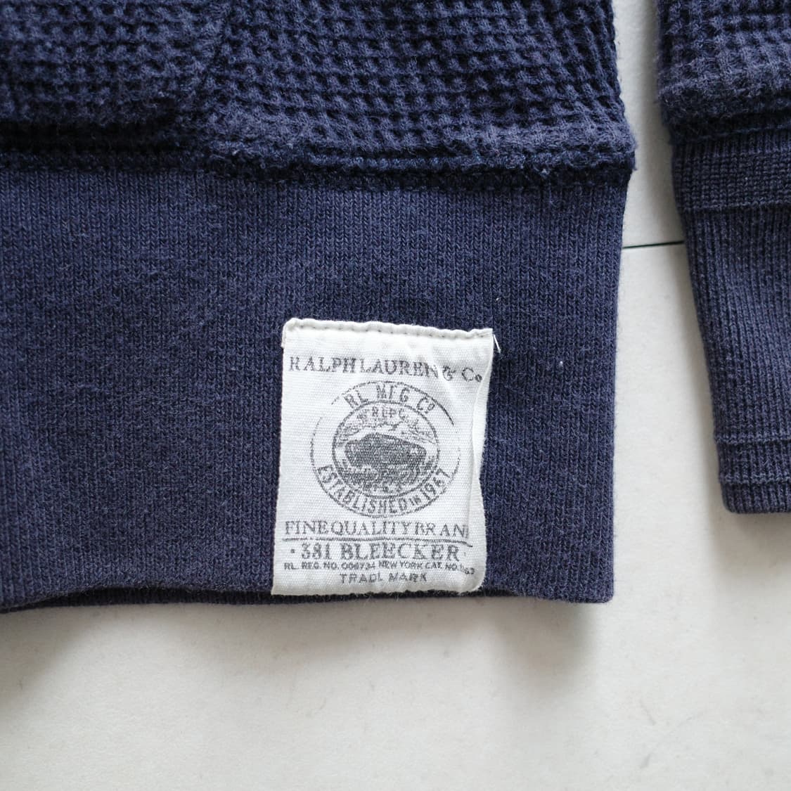폴로 랄프로렌 네이비 와플 써멀 후드집업 M 상품이미지5