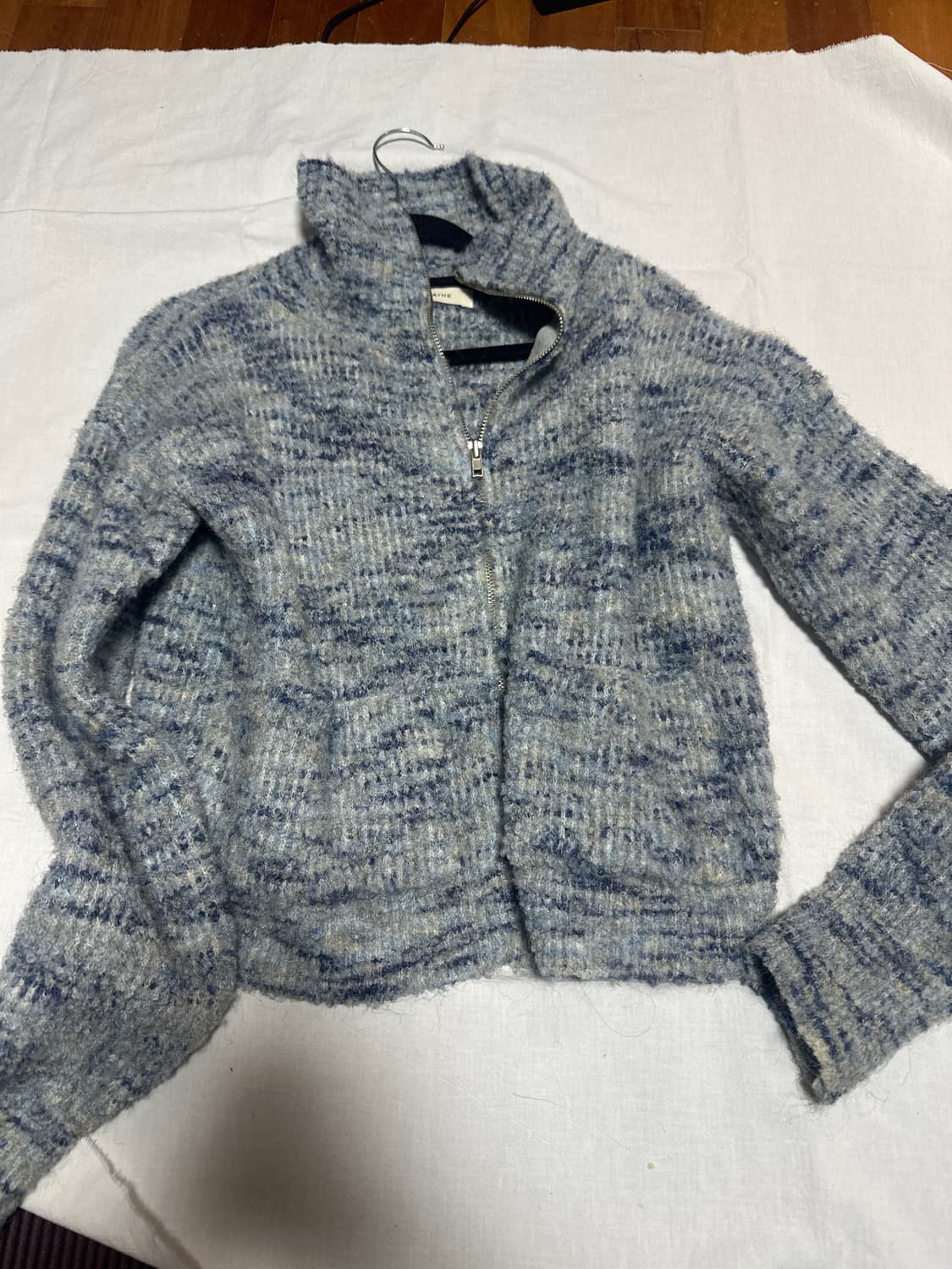 빈티지 블루 믹스 니트 집업  상품이미지1