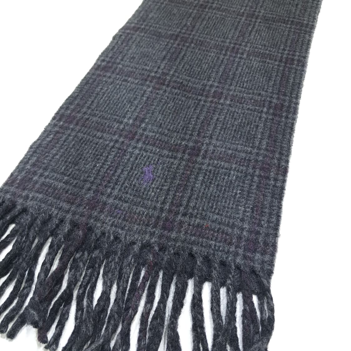 MX420 폴로 랄프로렌 차콜 글렌 체크 & 헤링본 양면 머플러 상품이미지4