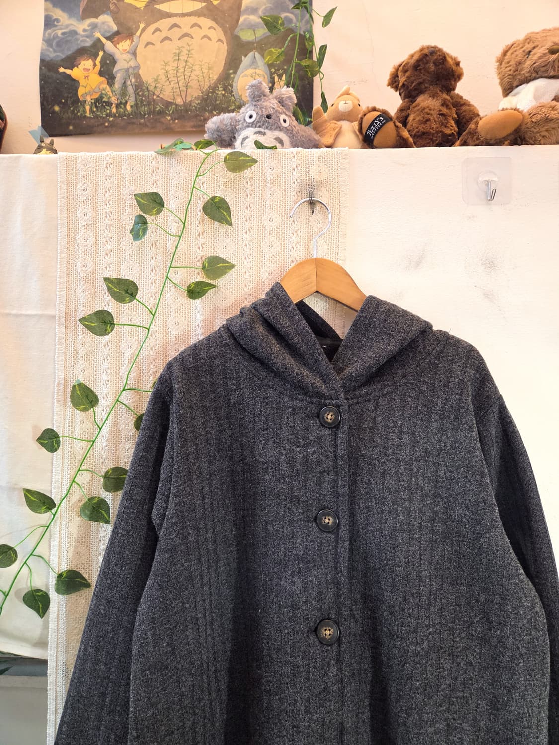 차콜 후드 아우터 상품이미지2