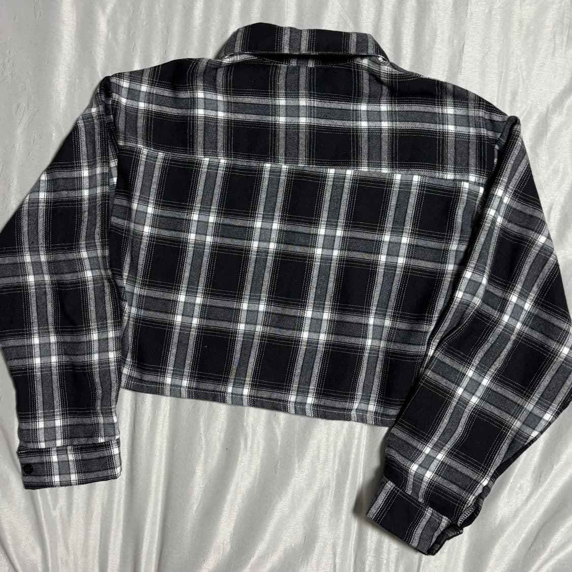 크롭 체크  남방 셔츠  F  상품이미지2