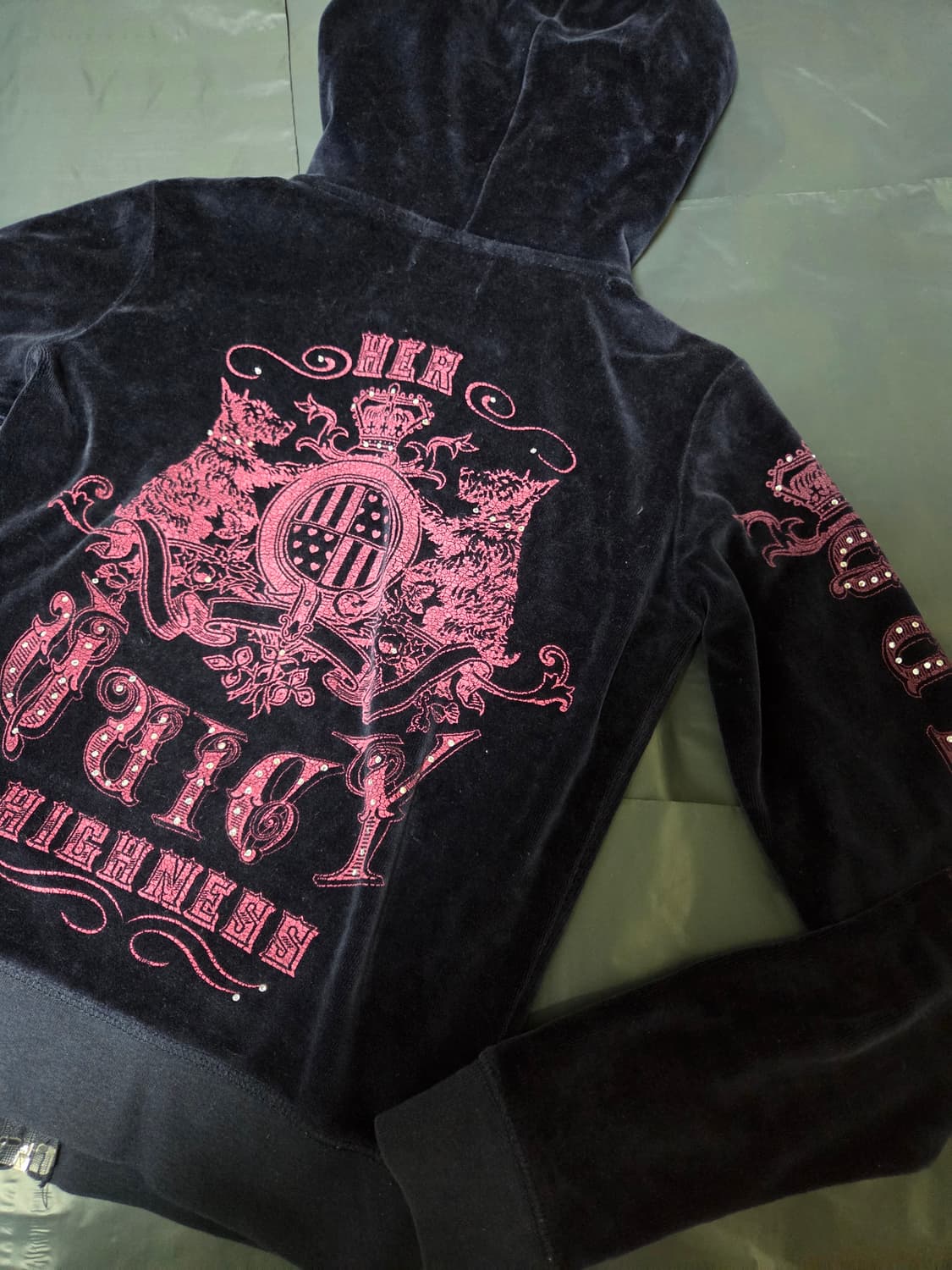 쥬시꾸뛰르 네이비핑크 후드집업 상품이미지1