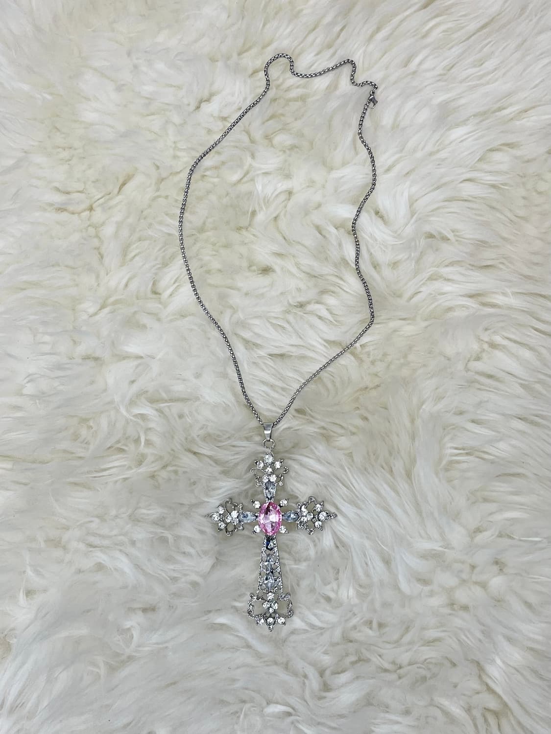 키치 큐빅 십자가 네크리스 상품이미지2