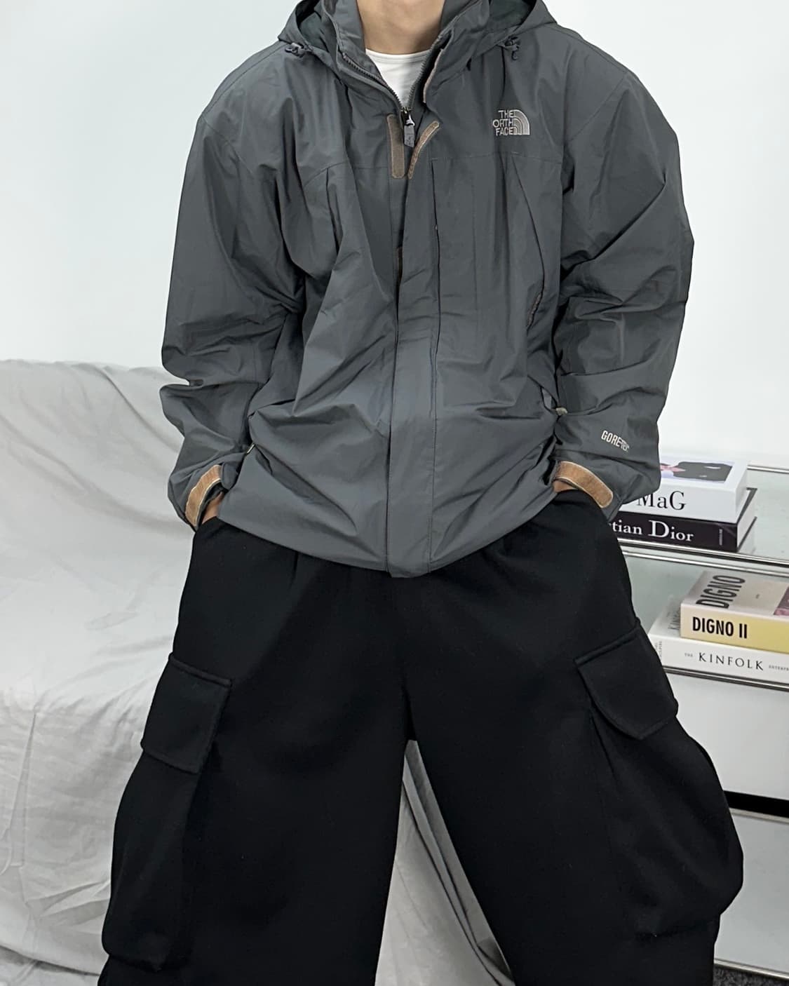 노스페이스 라이트그레이 고어텍스 바람막이 100 상품이미지1