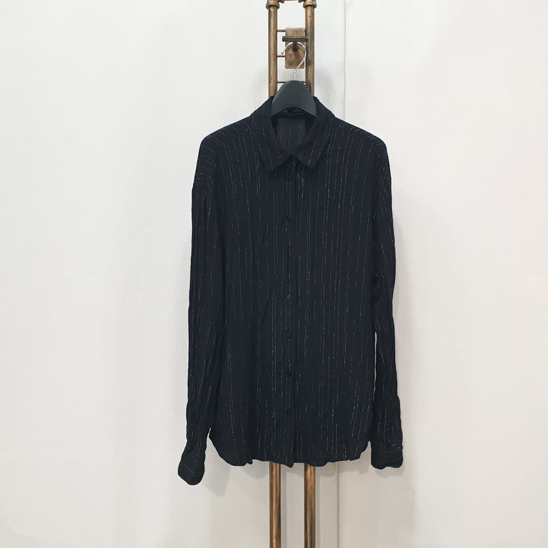 자라 메탈릭 얀 스트라이프 셔츠 L 상품이미지1