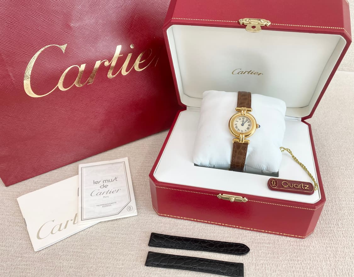 까르띠에 머스트 꼴리제드 24mm 쿼츠 여성용 금장 실버 상품이미지2