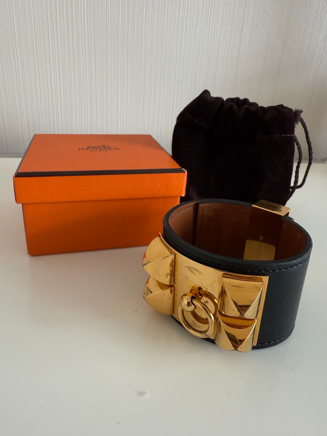 에르메스 메도르 CDC 팔찌 블랙 골드 S 상품이미지1