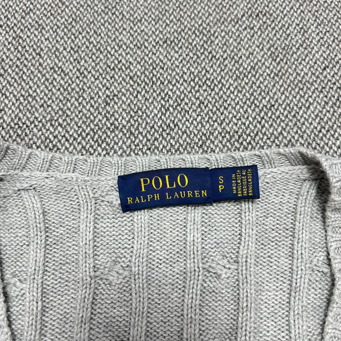 폴로 우먼스 그레이 코튼 케이블니트(S) 상품이미지2