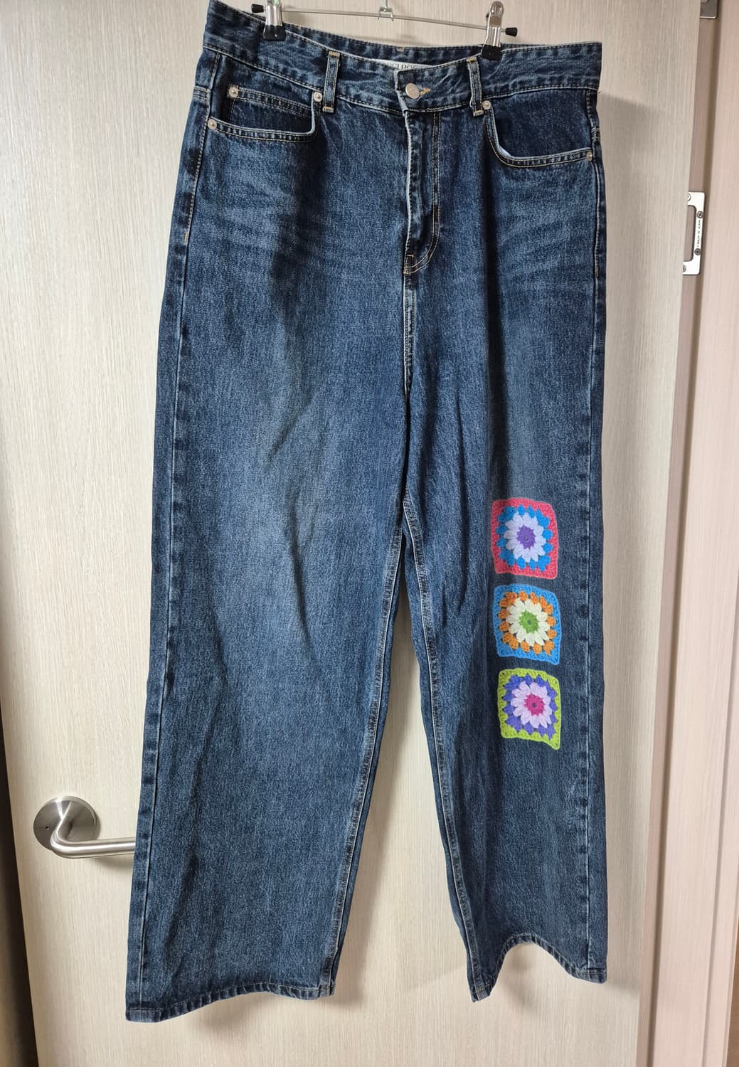 로씨로씨x 그래피커스 크로셰 패치 데님 팬츠 L 상품이미지2