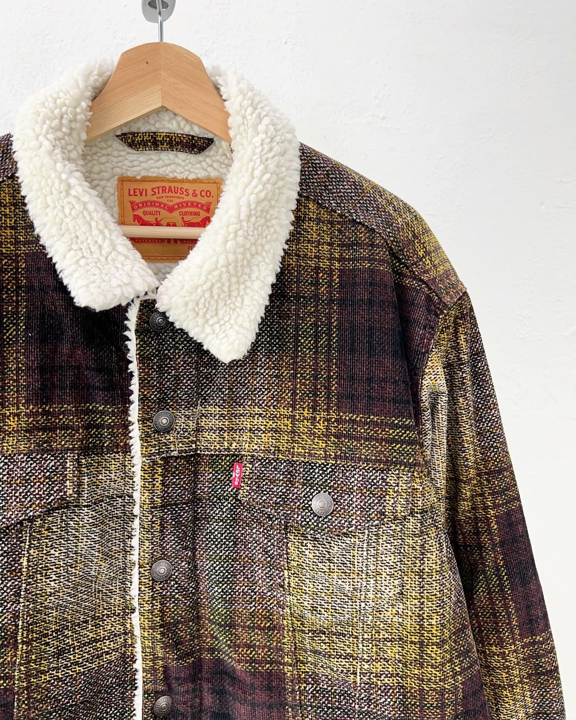 리바이스 옐로우 체크 플리스 트러커자켓 상품이미지2