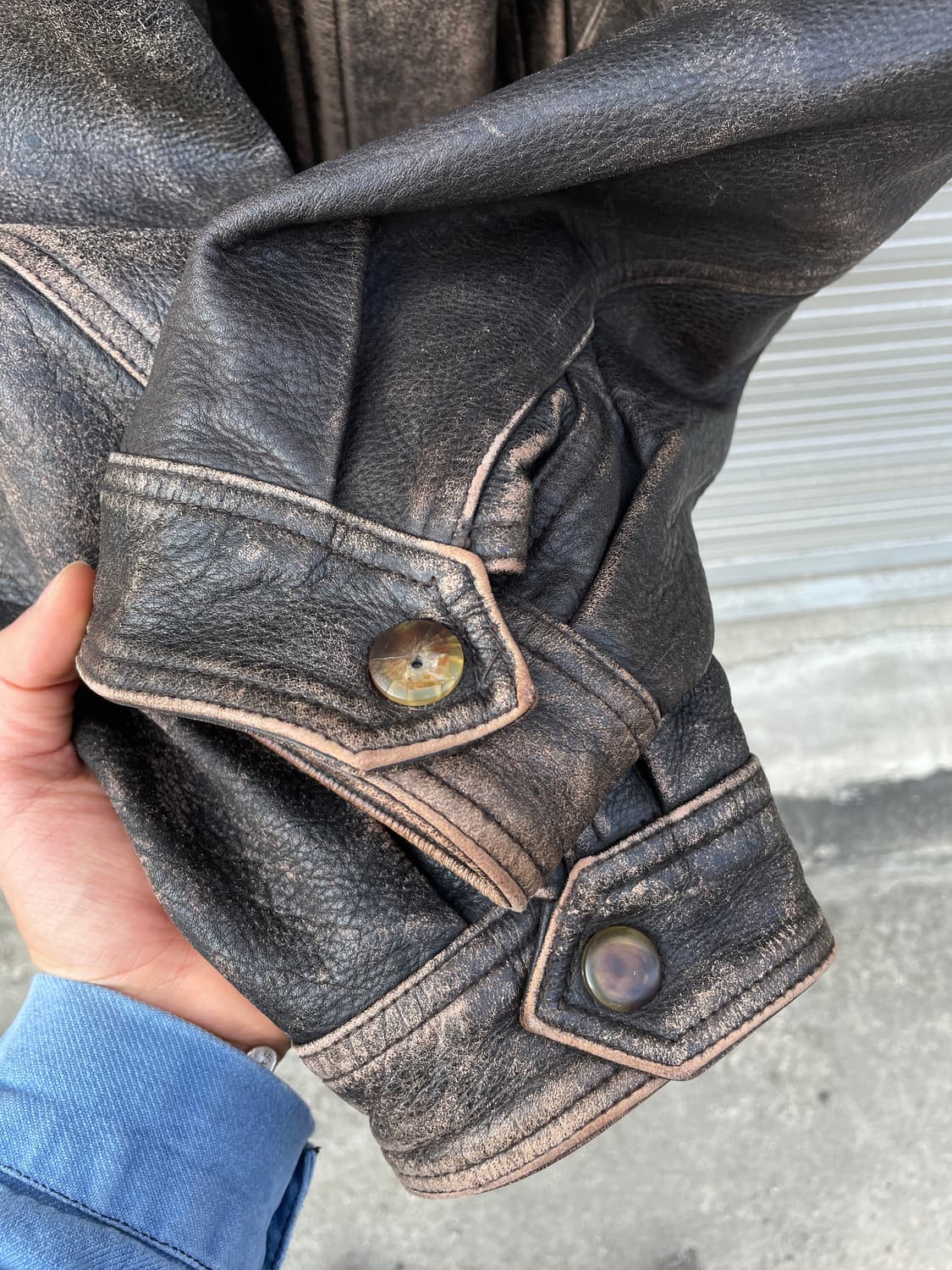 90s Eddie Bauer Distressed Leather Jk 상품이미지8
