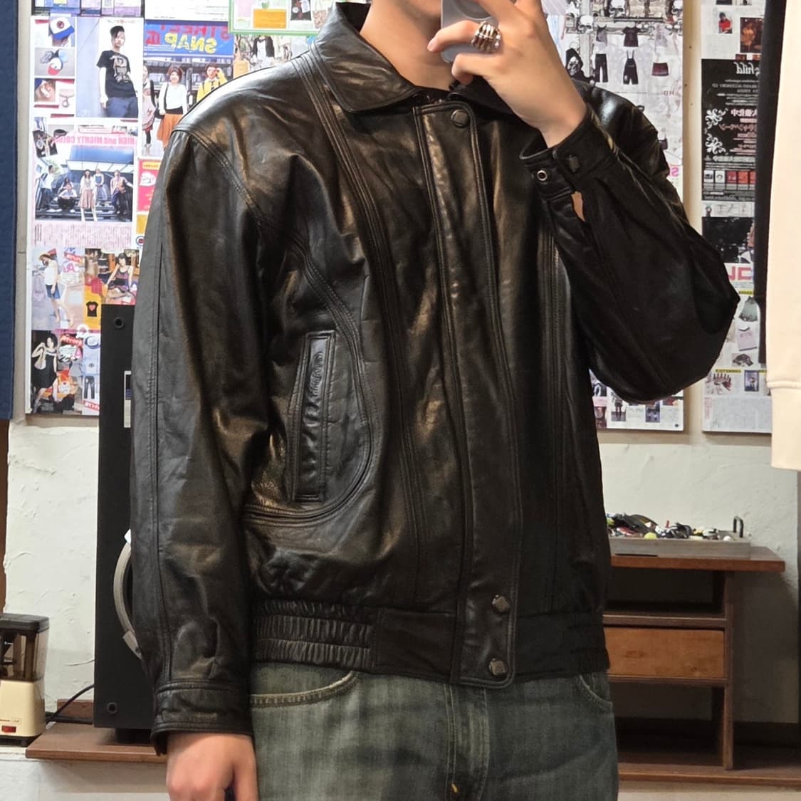 빈티지 리얼레더 양가죽 봄버 자켓 상품이미지2