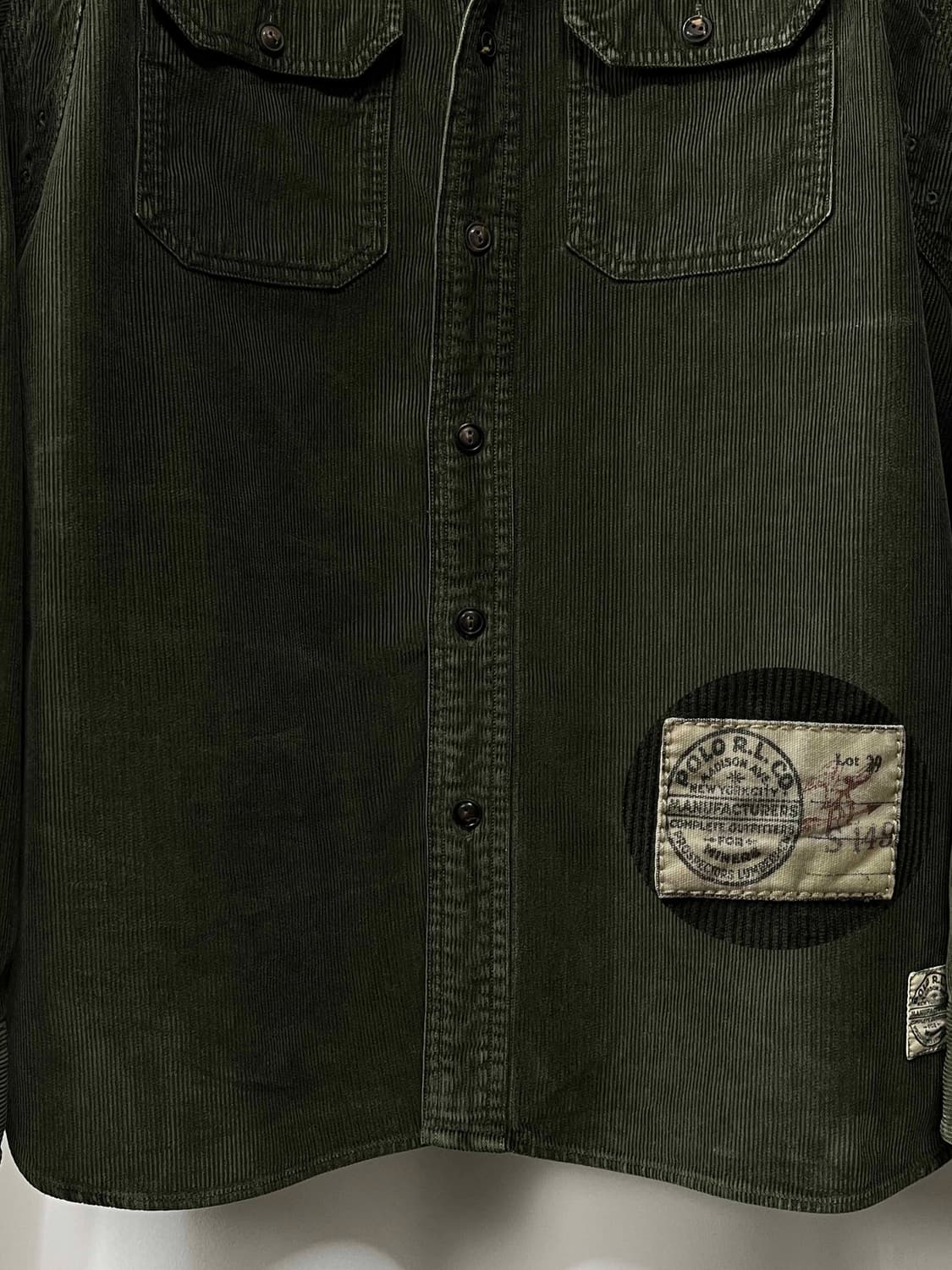 90's 폴로 랄프로렌 포레스트 그린 코듀로이 마이널 워크 셔츠 상품이미지6