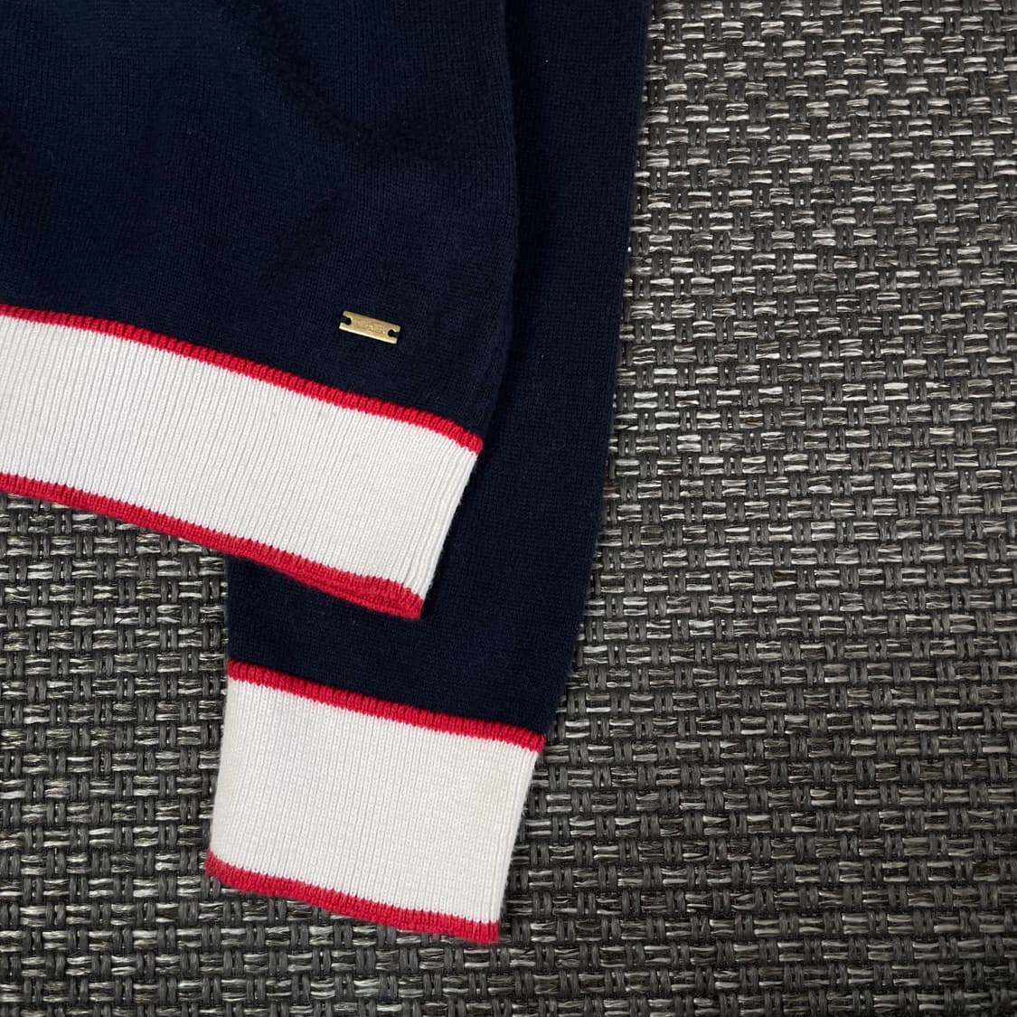 타미힐피거 네이비 레드 포인트 라운드 니트 가디건 S 상품이미지5