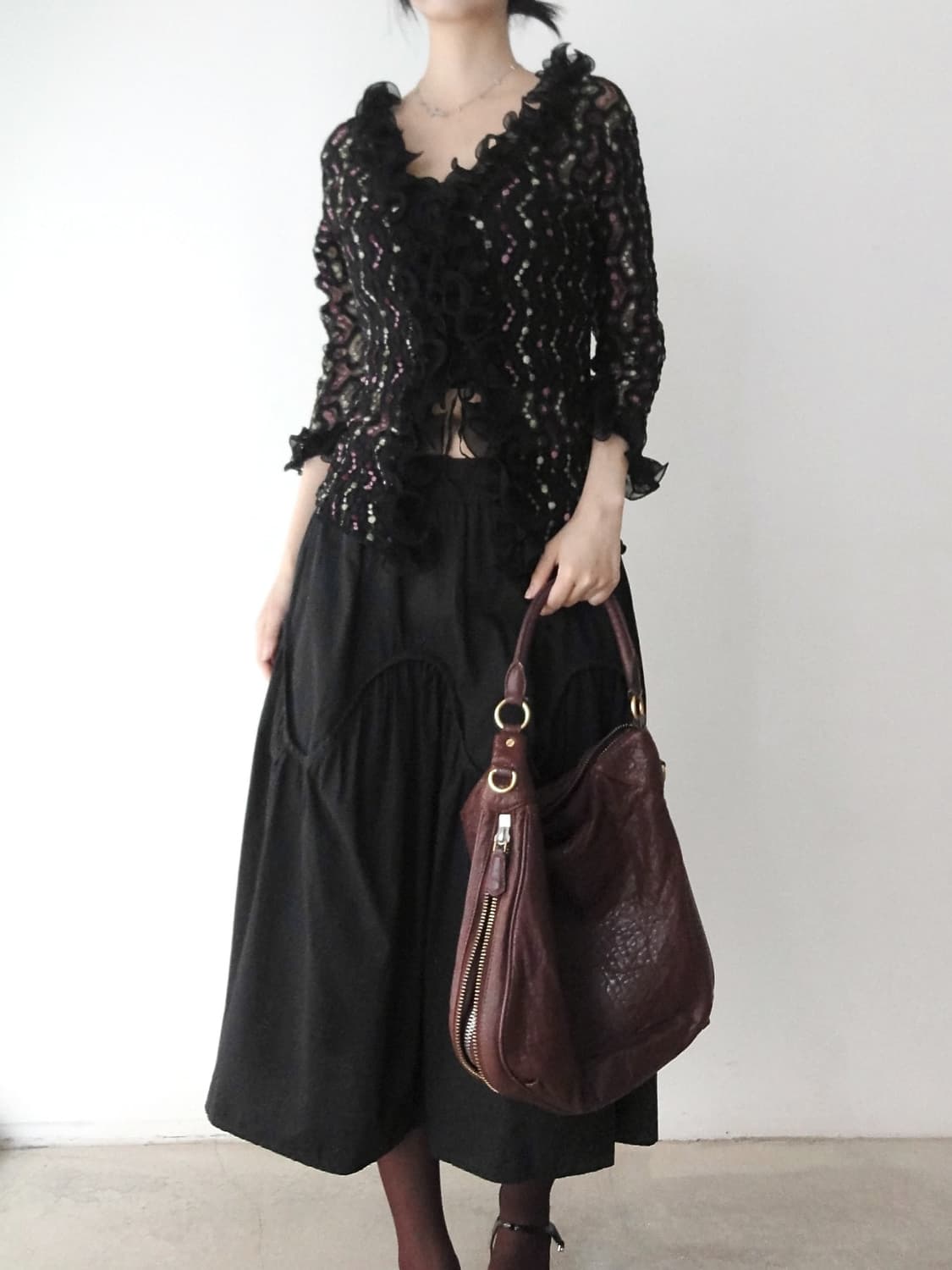 Color dot ruffle blouse 상품이미지4