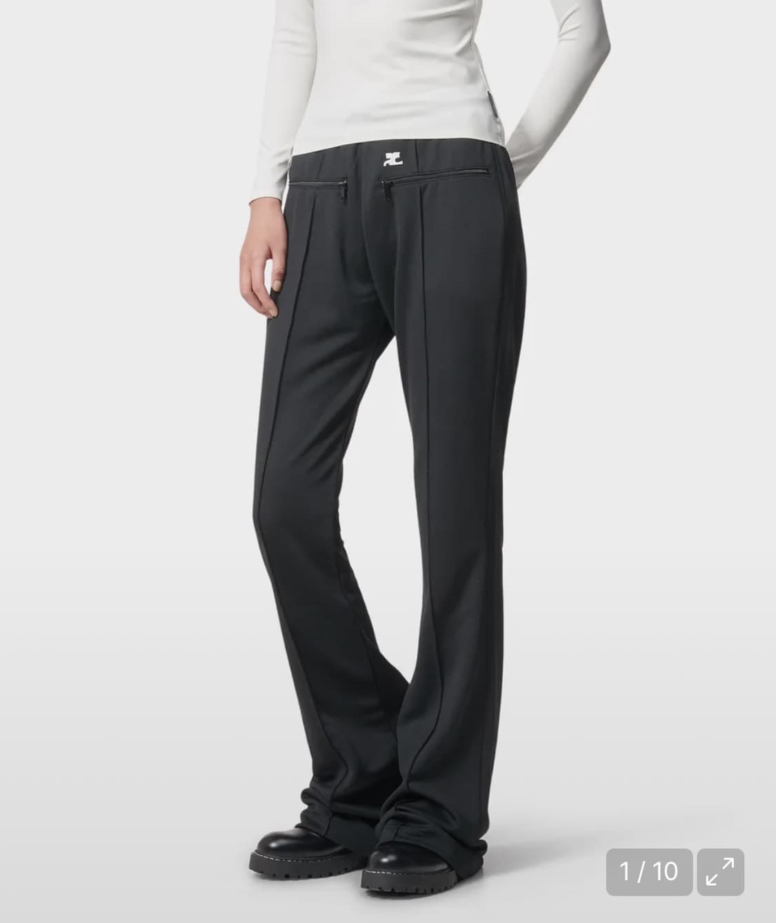 꾸레쥬 자수로고 인터락 조거 팬츠 블랙 S 상품이미지1