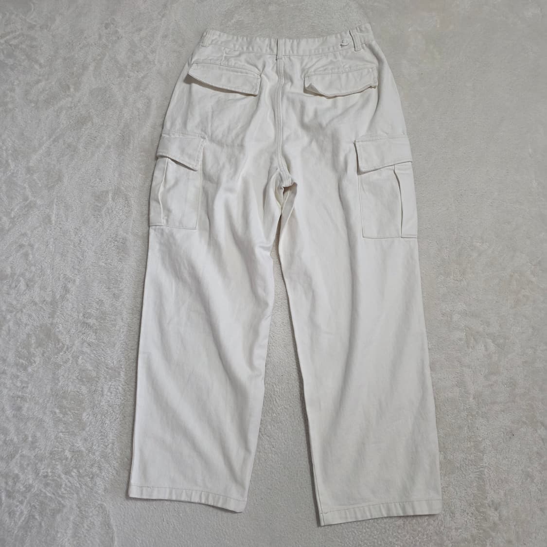 (L)파밀레 베이지 카고 와이드 데님 팬츠  상품이미지3