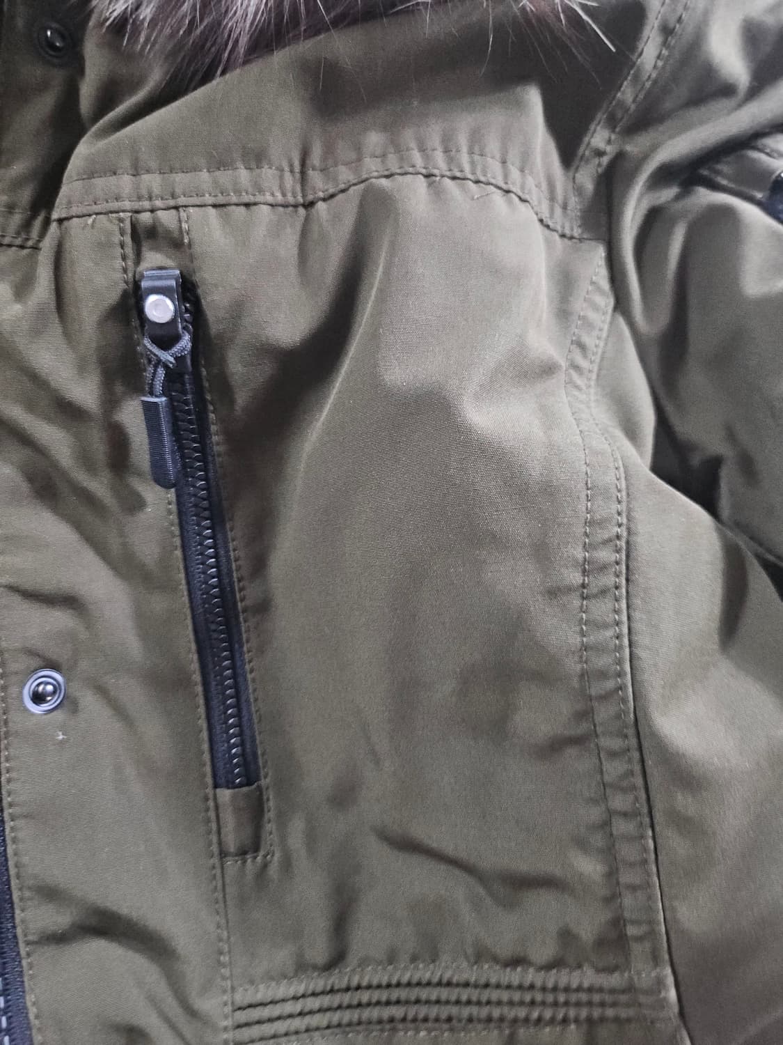 EGOIST 에고이스트 폭스털 야상 덕 패딩점퍼 카키  55 상품이미지10