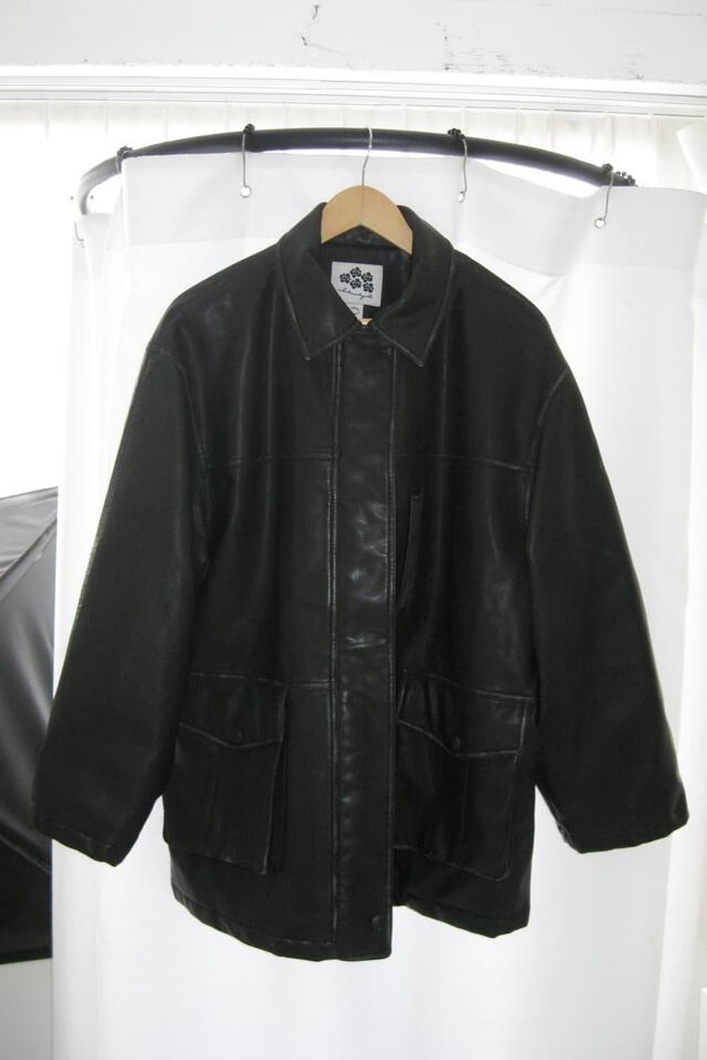 시눈 워싱 레더 하프 자켓 상품이미지1