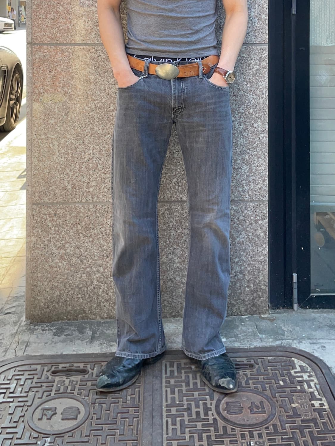 리바이스 527 그레이 워싱 부츠컷 데님팬츠 상품이미지2