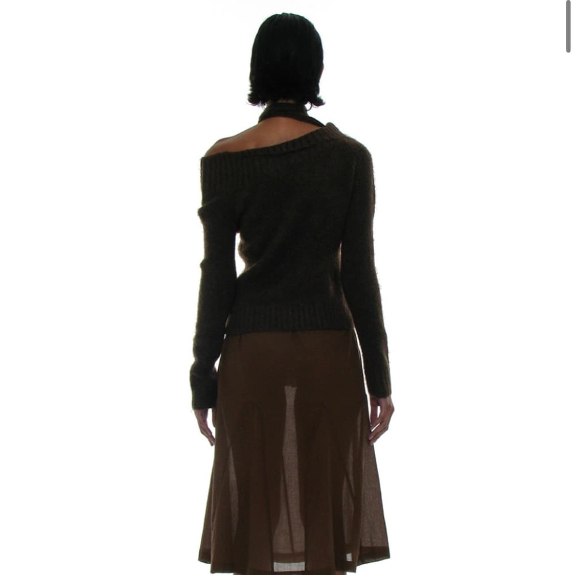 파르티멘토 우먼 타이 넥 스트랩 언발란스드 니트 탑 팝니다 상품이미지4