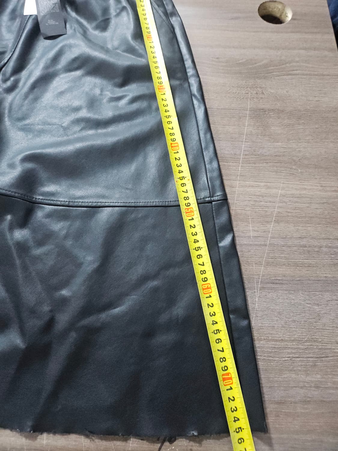 LeNIC  블랙 페이크 레더 밴딩 스커트 F 상품이미지8