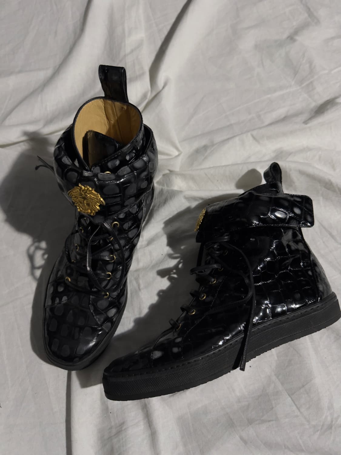 00s 베르사체 메두사 헤드 크로코 레더 하이탑 스니커즈 상품이미지2