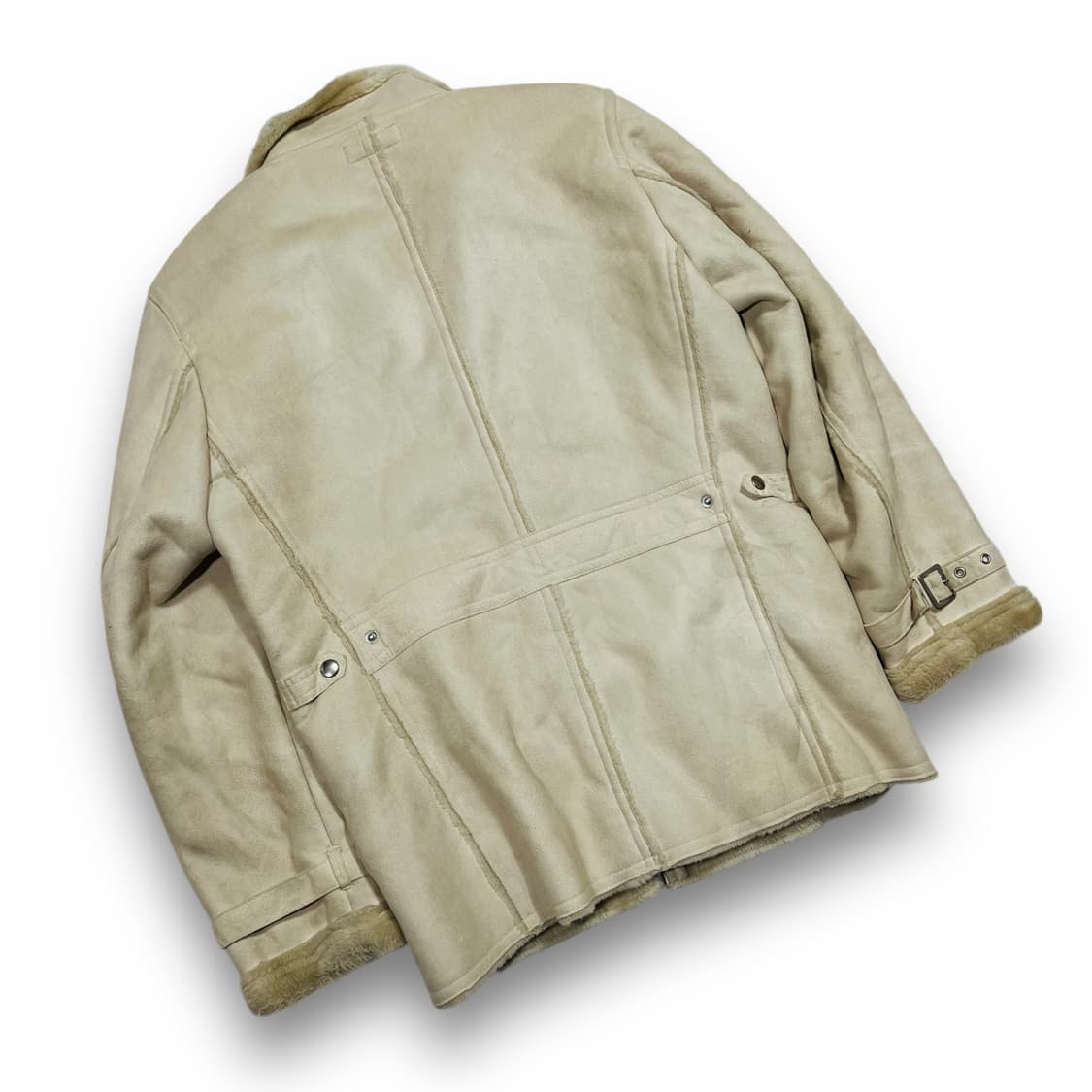 Famock 크림 스웨이드 비건 본디지 무스탕 자켓 상품이미지4