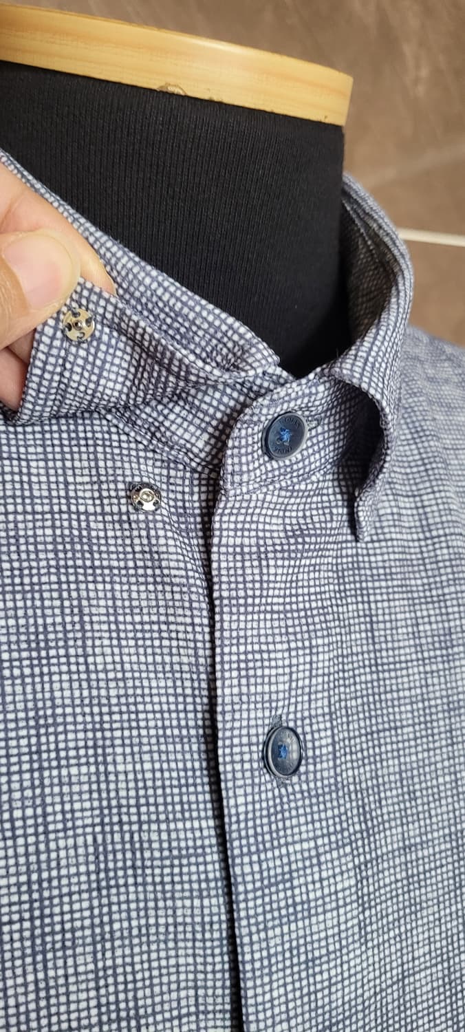 (남성110사이즈)인디안 체크 반팔 셔츠(구김없는소재) 상품이미지4